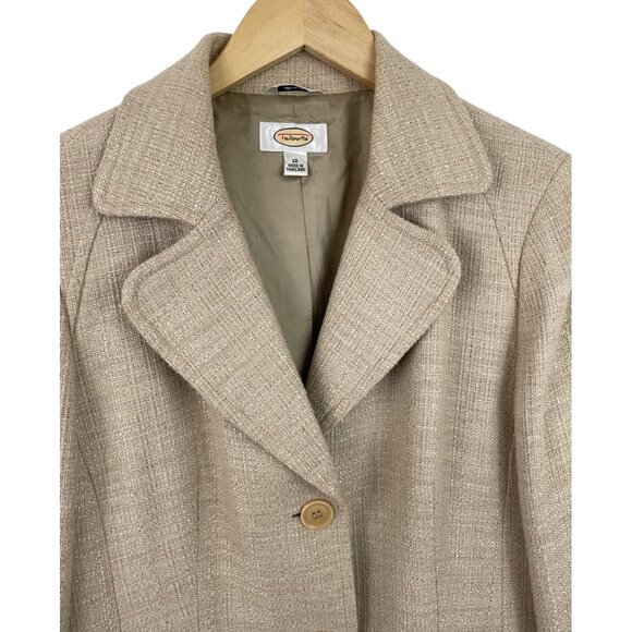 Talbots Womens Beige Tweed Blazer Jacket Size 12 - Picture 3 of 9